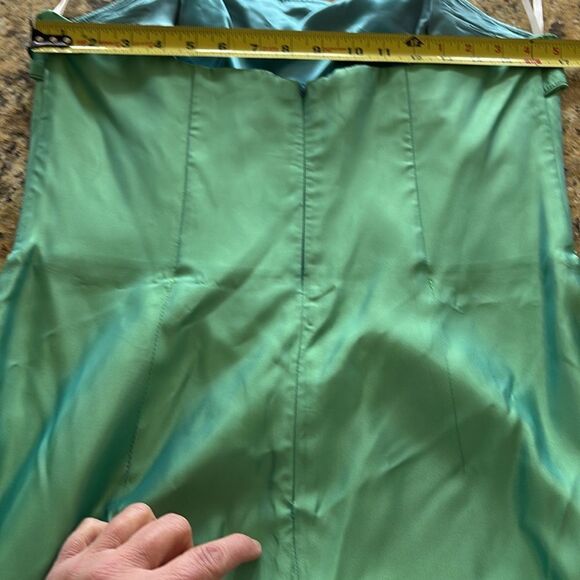 Jessica McClintock Green Strapless Prom Dress - Picture 8 of 10
